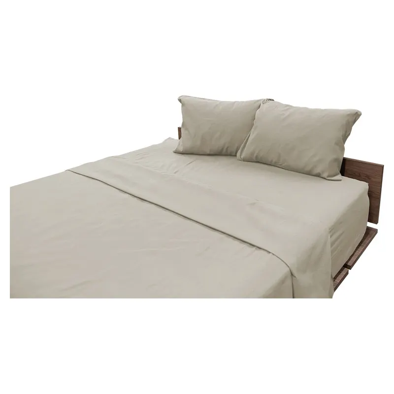 Juego sabanas queen microfibra 4 piezas beige