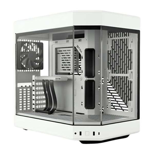 Case Hyte Gaming Mid Tower Y60 Ventiladores 3 de 120MM con Vidrio Frontal, Lateral y Esquina – Blanco