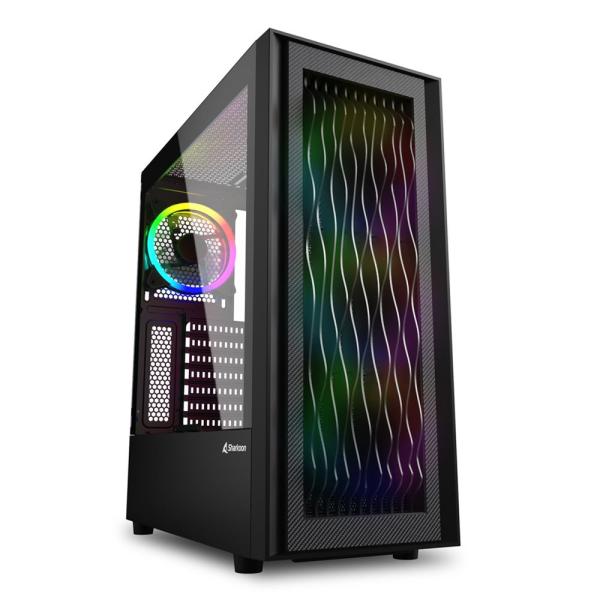 Case Sharkoon Gaming RGB Mid Tower Wave Ventiladores 4 de 120MM con Vidrio Lateral y Malla Frontal – Negro