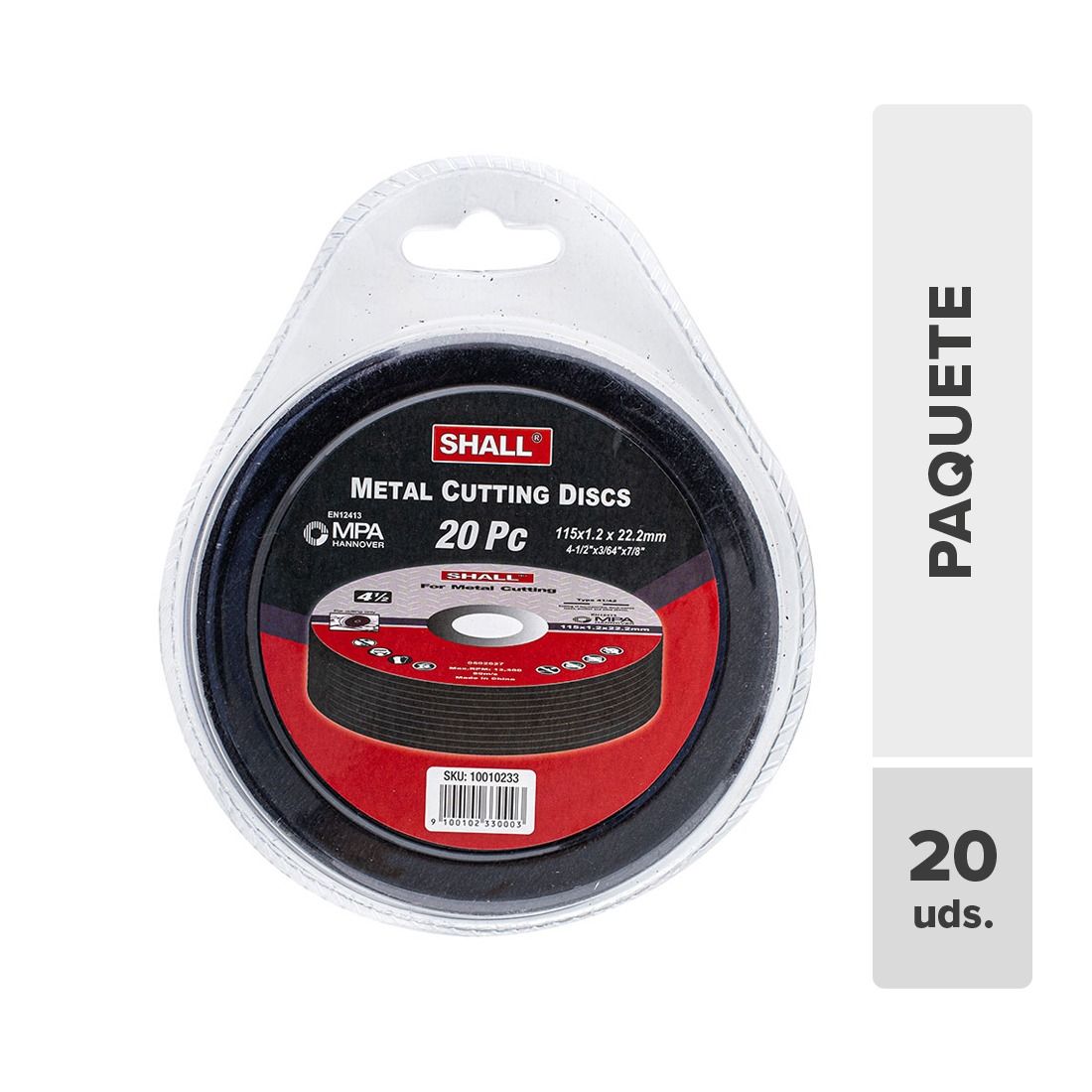Discos esmeriladora metal 4.5inx1.2mm 20unds