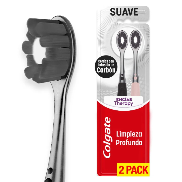 Colgate Cepillo Dental Encías Therapy Carbón 2 Pack