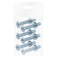 Tornillo Estufa Redondo Con Tuerca 1/4 X 1 1/2" 6 Unidades