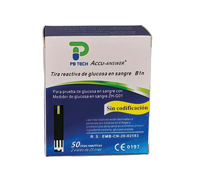 ACCU-ANSWER PB TECH TIRA REACTIVA DE GLUCOSA EN SANGRE B1N 50 UNIDADES
