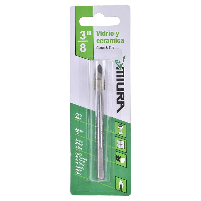Broca para vidrio de 3/8"