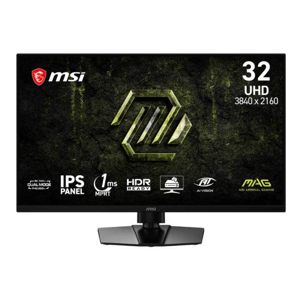 Monitor MSI Gaming MAG 321UPD E14 31.5 Pulg Plana 4K/UHD 144HZ/288HZ IPS AMD Freesync Premium Displayport/hdmi/audífonos HDR Ready/pip/pbp/modo Consola – Negro