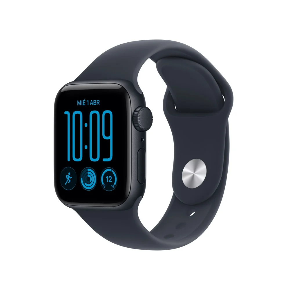Apple Watch SE 3 GPS • Caja de aluminio color medianoche de 40 mm • Correa deportiva azul marino – S/M