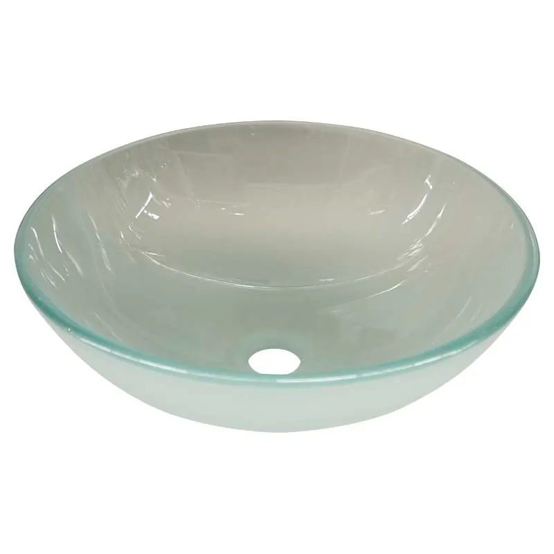 Lavamanos Sena vidrio redondo sobreponer esmerilado 14 x 42 x 42 cm