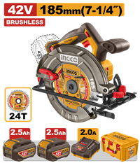 Sierra Circular 42 V 7 1/4" Bateria Cargador y Acc Ingco