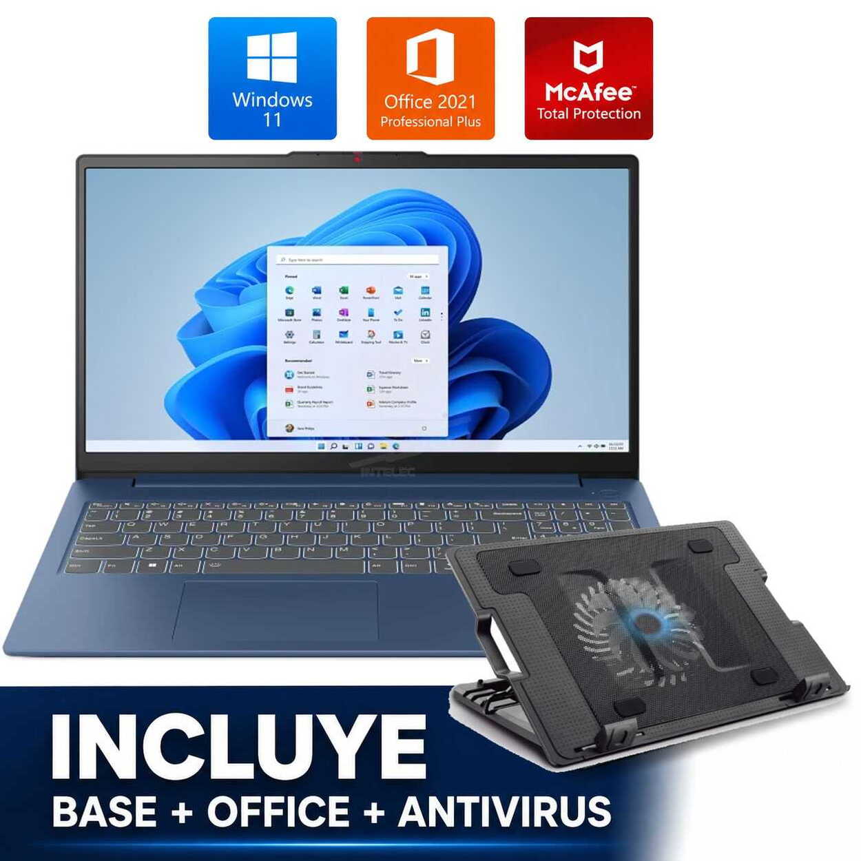 LAPTOP LENOVO IDEAPAD 1 15AMN7 BLACK 15.6″ RYZEN 5 7520U 8GB 256GB SSD WIN 11 HOME INGLES 82VG00MYUS