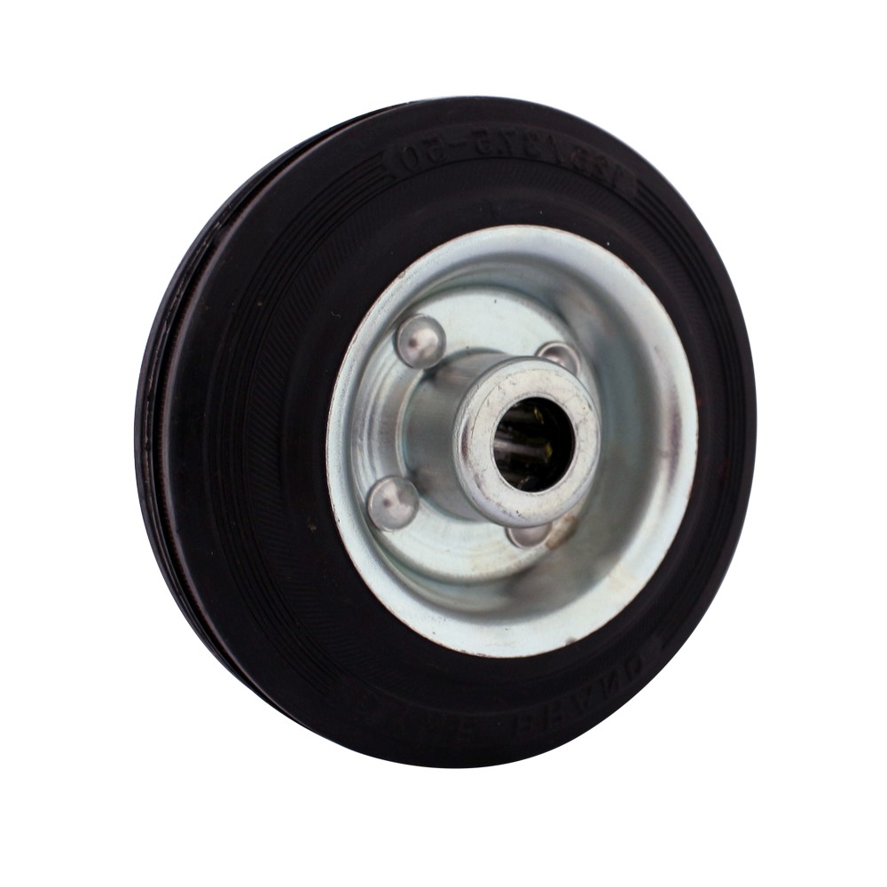 Rueda solida de hule 125 mm 100kg