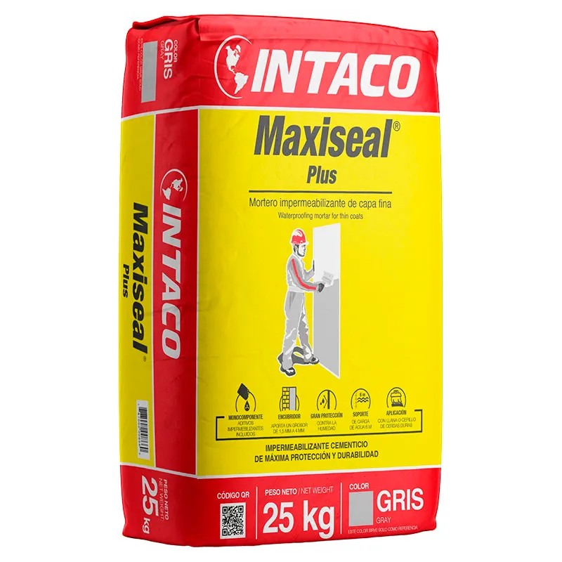 Mortero impermeabilizante Maxiseal Plus gris fino 25 kg INTACO