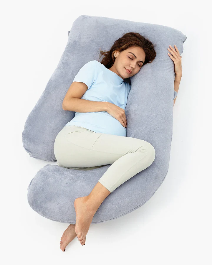 Almohada de maternidad Momcozy en forma de U-Gris