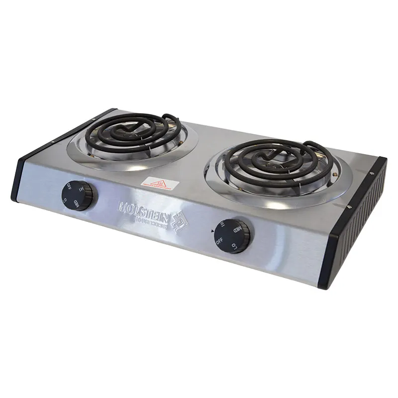 Cocina eléctrica acero inoxidable 2 puestos 1.500 W 8,8 x 27 x 47cm Holstein