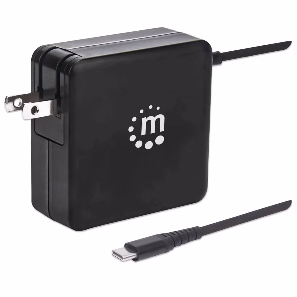 CARGADOR MANHATTAN – USB-C – USB-A – 60W – NEGRO