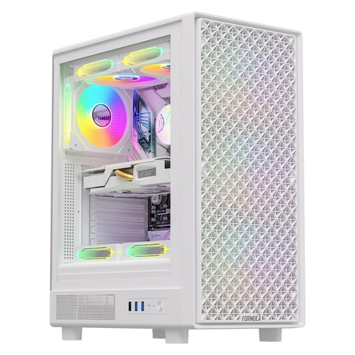 CASE RGB FORMULA V LINE MANA DYNAMIC WHITE AR MID TOWER VENTILADORES 4 DE 120MM CON MALLA FRONTAL Y VIDRIO LATERAL 4711401663515