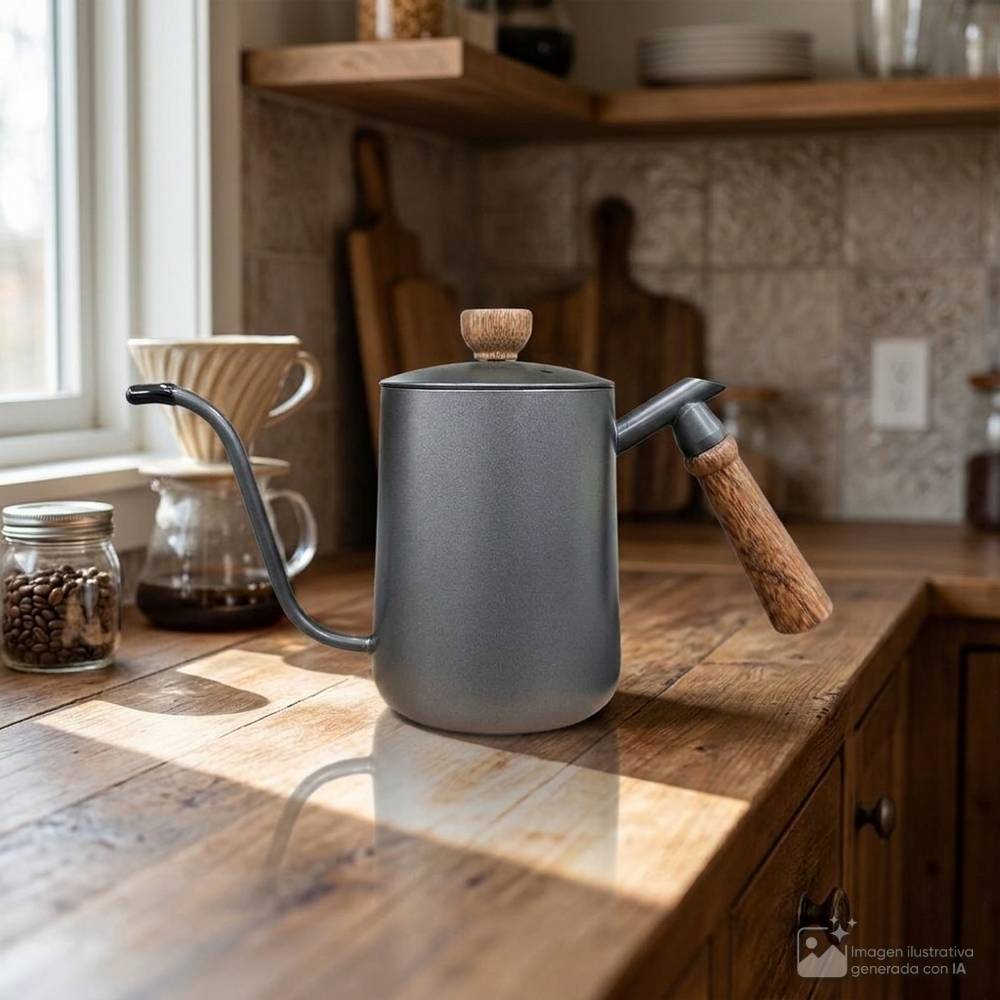 Cafetera acero inoxidable 600 ml negra