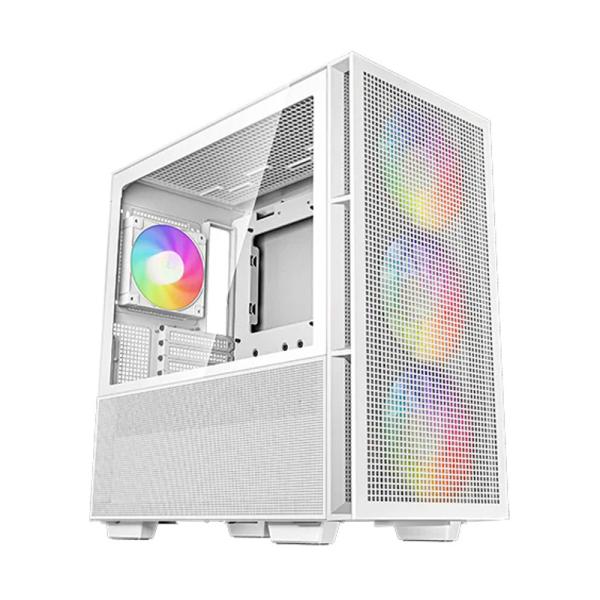 Case Deepcool Gaming RGB Mid Tower CH560 WH 3 Ventiladores de 140MM y 1 de 120MM con Vidrio Lateral y Malla Frontal – Blanco