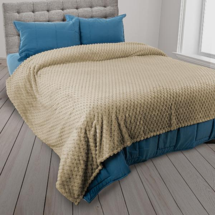 COBIJA F 180X220 FLANNEL CREMA HAUS
