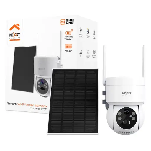 Cámara De Seguridad Inteligente Nexxt Solutions Panel Solar Wi-Fi NHC-OP20S