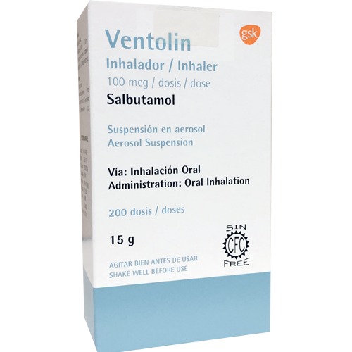 VENTOLIN INHALADOR 100 MCG