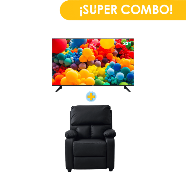 Combo Sillón Reclinable HUNTER H650 + Pantalla SANKEY 32" CLED-32SIL8 Smart