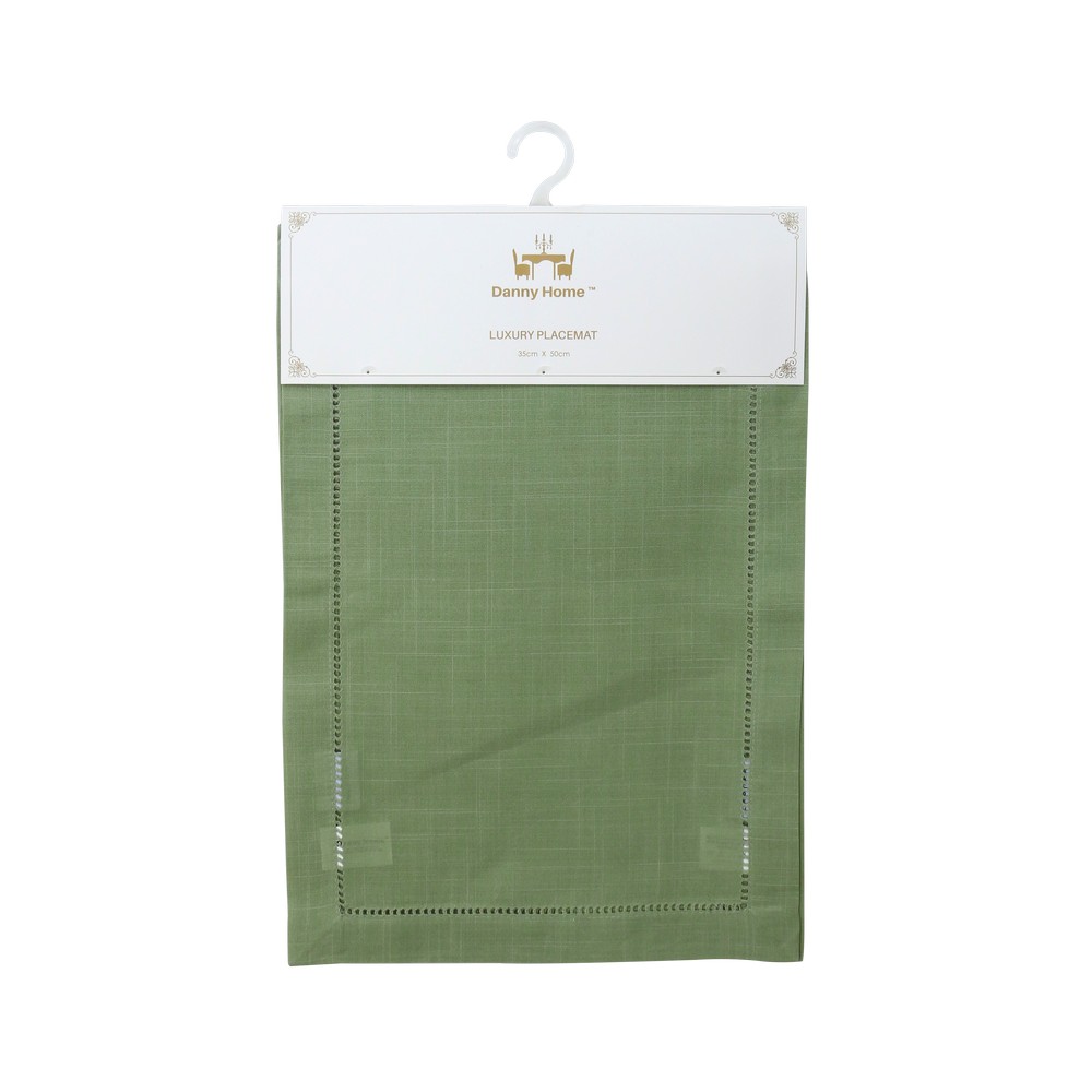 Individual de tela 35x50 cm verde2 piezas