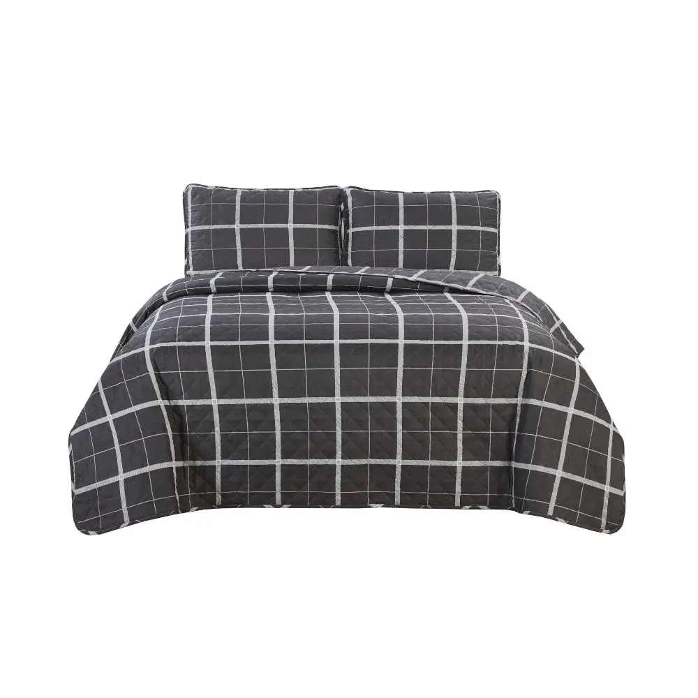 Set de Colcha Quattro King Negro QTTBDQK06