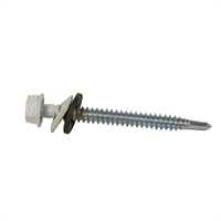 Tornillo Techo Punta Broca Blanco 1/4 X 2 1/2" 12 Unidades