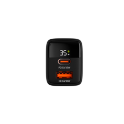CARGADOR DE PARED KLIP XTREME 35W USB-C PD3.0 + USB-A QC (KMC-250)