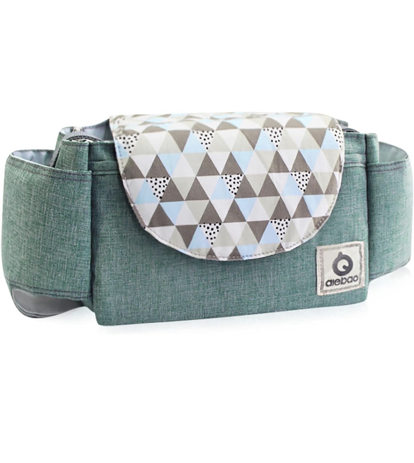 Bolsa Organizadora para Cochecito de Bebé con Portavasos – Organizador Universal para Carriola, Compartimentos Amplios y Correa Reforzada, Uso como Bolso de Mano (verde)