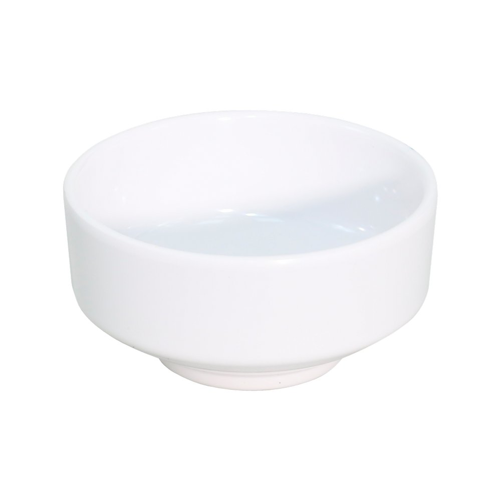 Bolw de melamina 11x6 cm blanco con borde negro