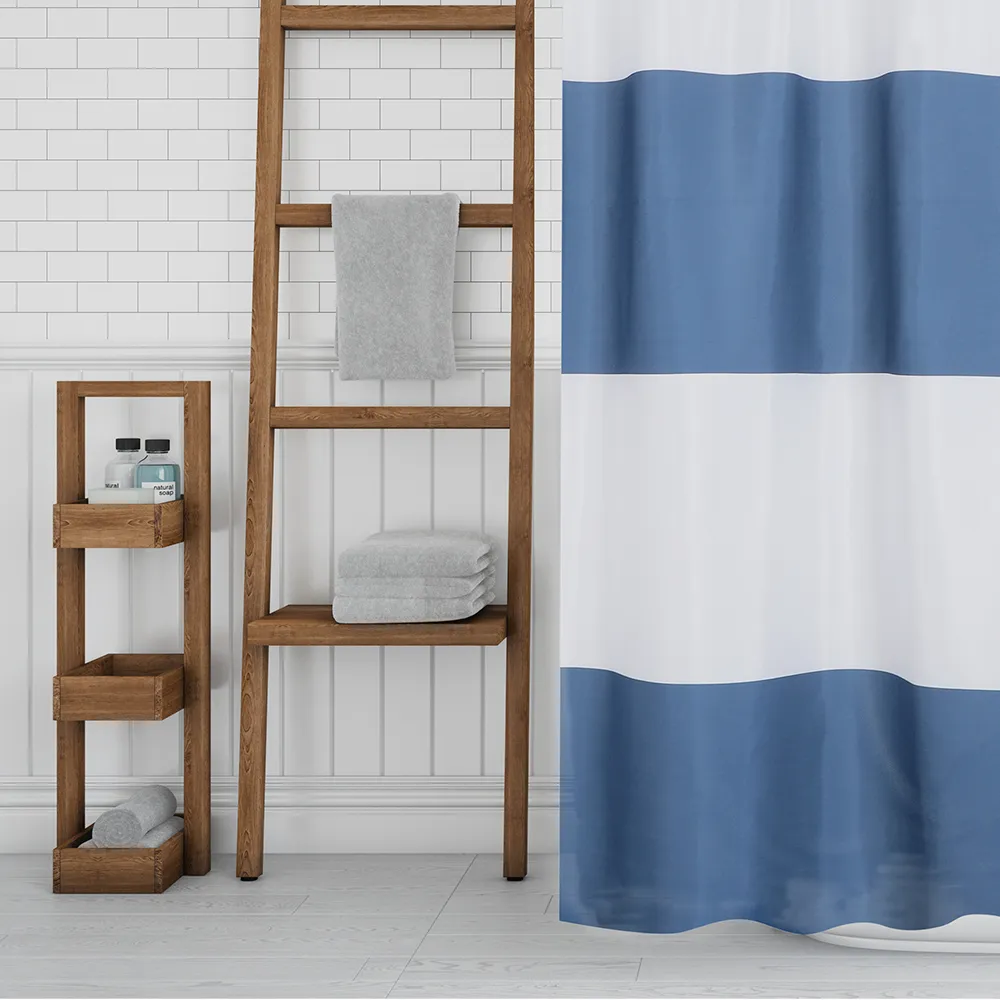 Cortina para baño franjas 180x180 cm