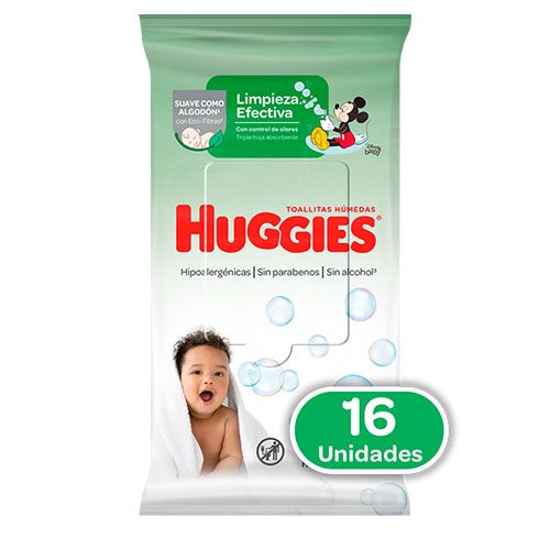 HUGGIES TOALLA HUMEDA 16 UDS