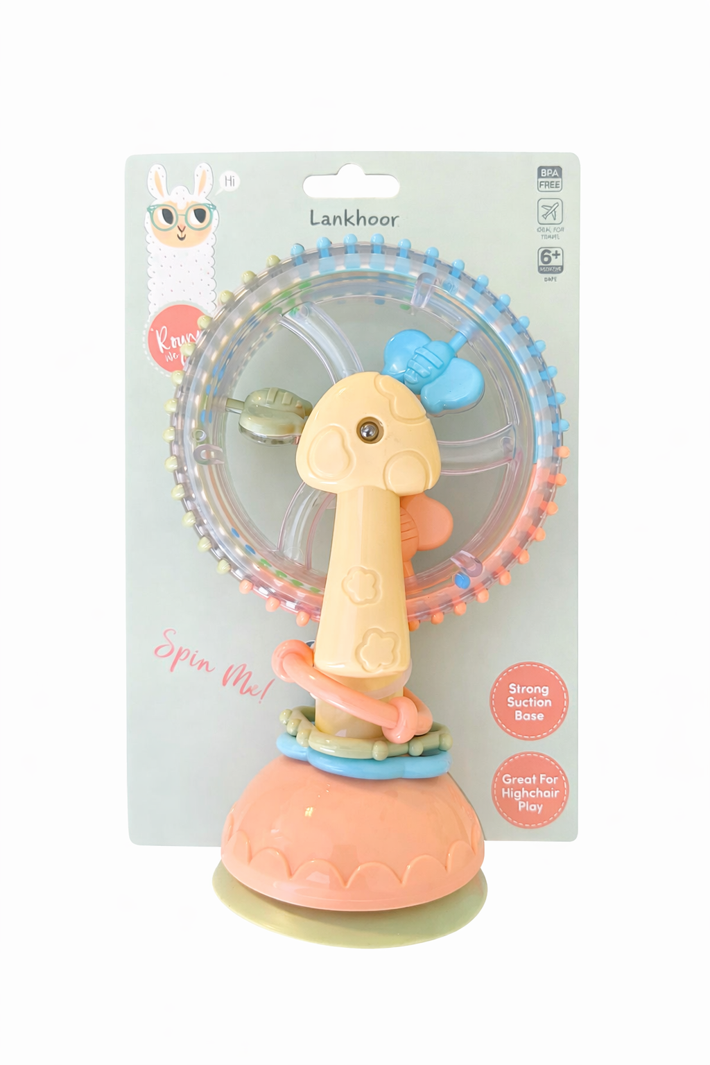 Juguete Giratorio con Ventosa para Bebé – Rueda Sensorial para Silla Alta (6+ meses)