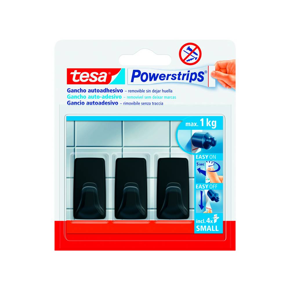 Gancho plastico pequeño negro rectangular