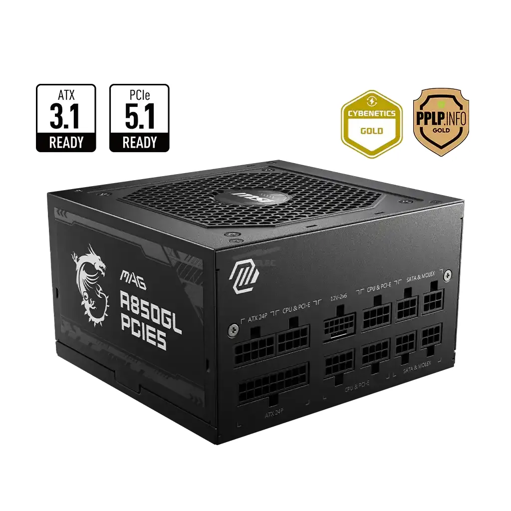 FUENTE DE PODER MSI MAG 850 WATTS – PCIE5 – 80 PLUS GOLD