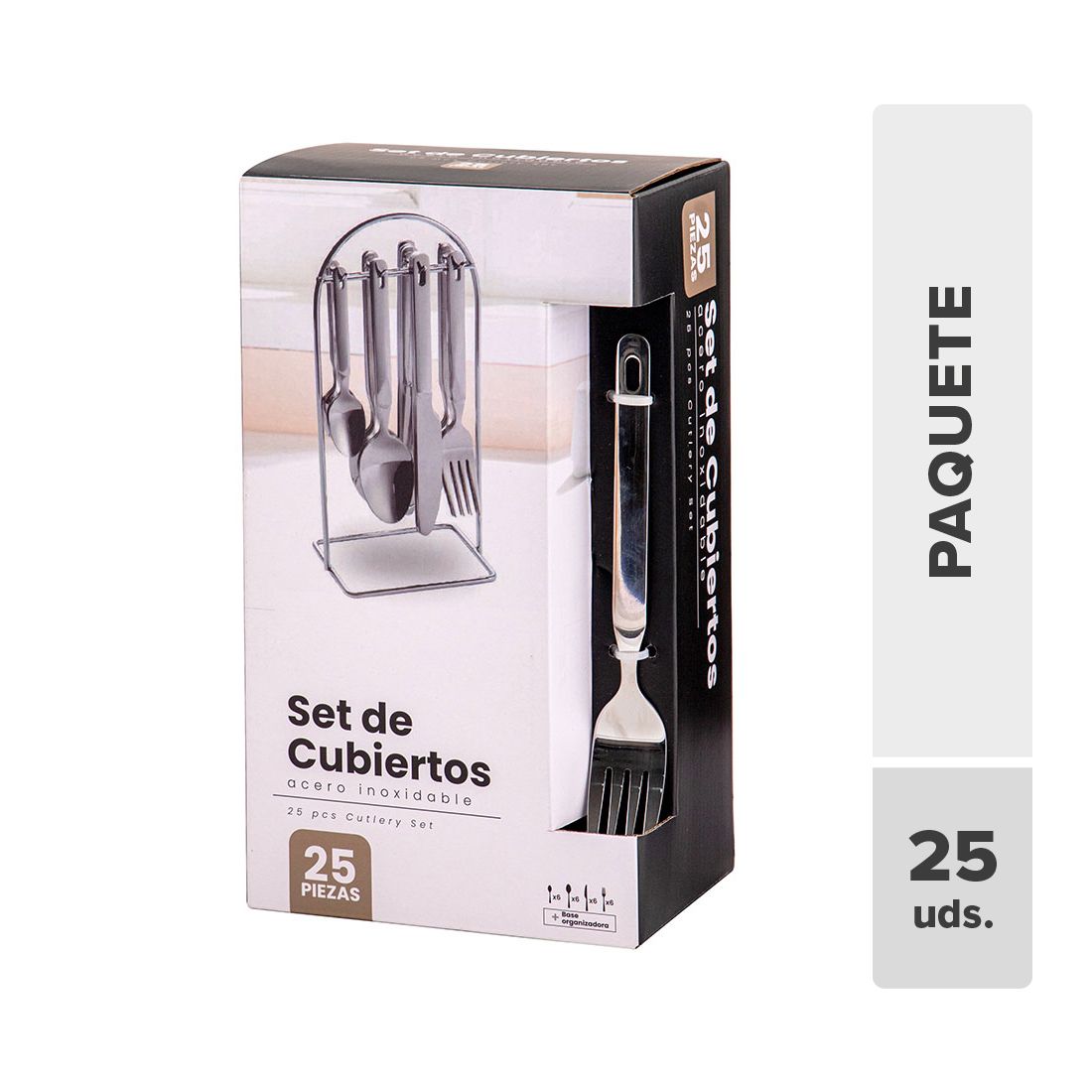 Cubiertos acero inoxidable 25pcs
