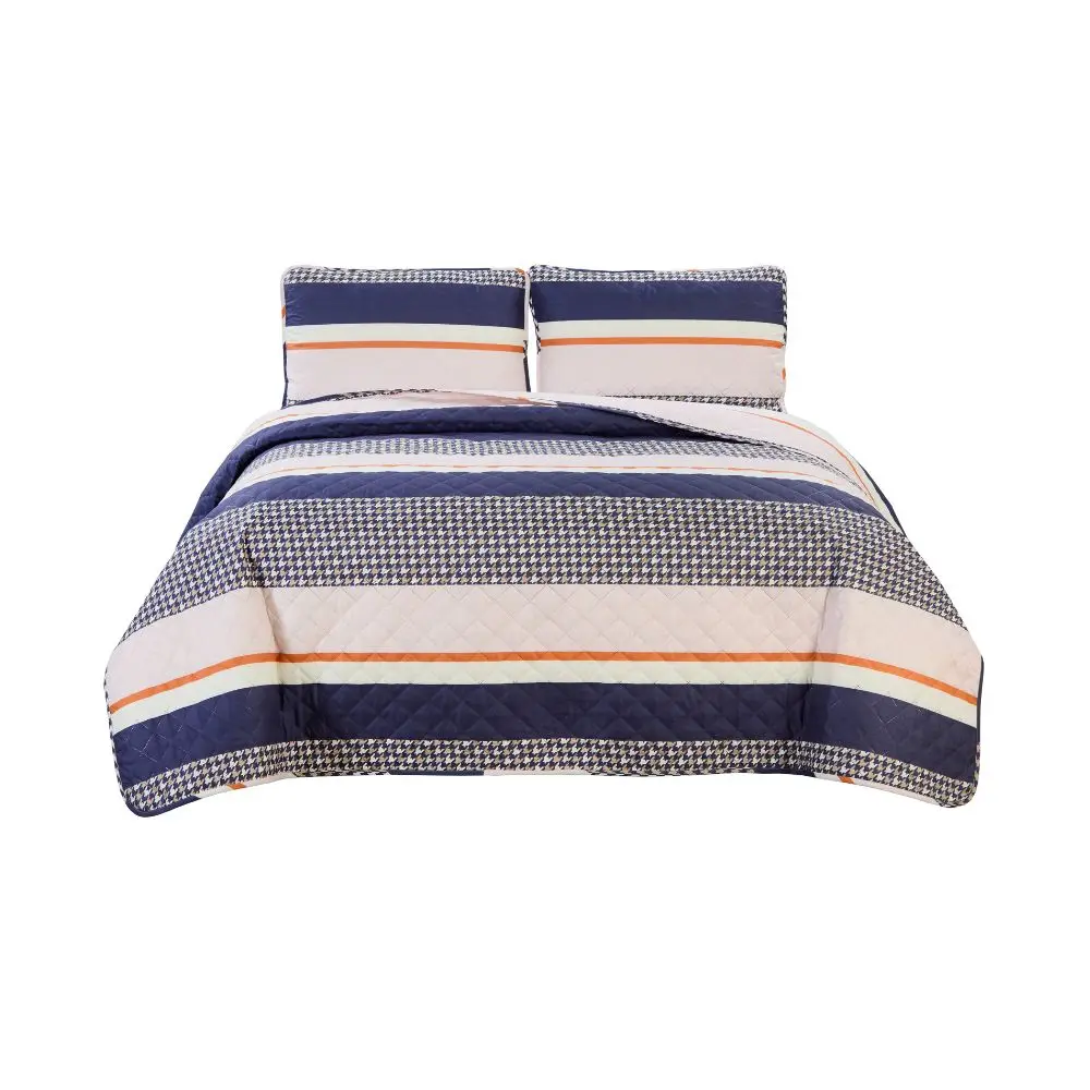 Set de Colcha Quattro Queen Azul QTTBDQFQ08