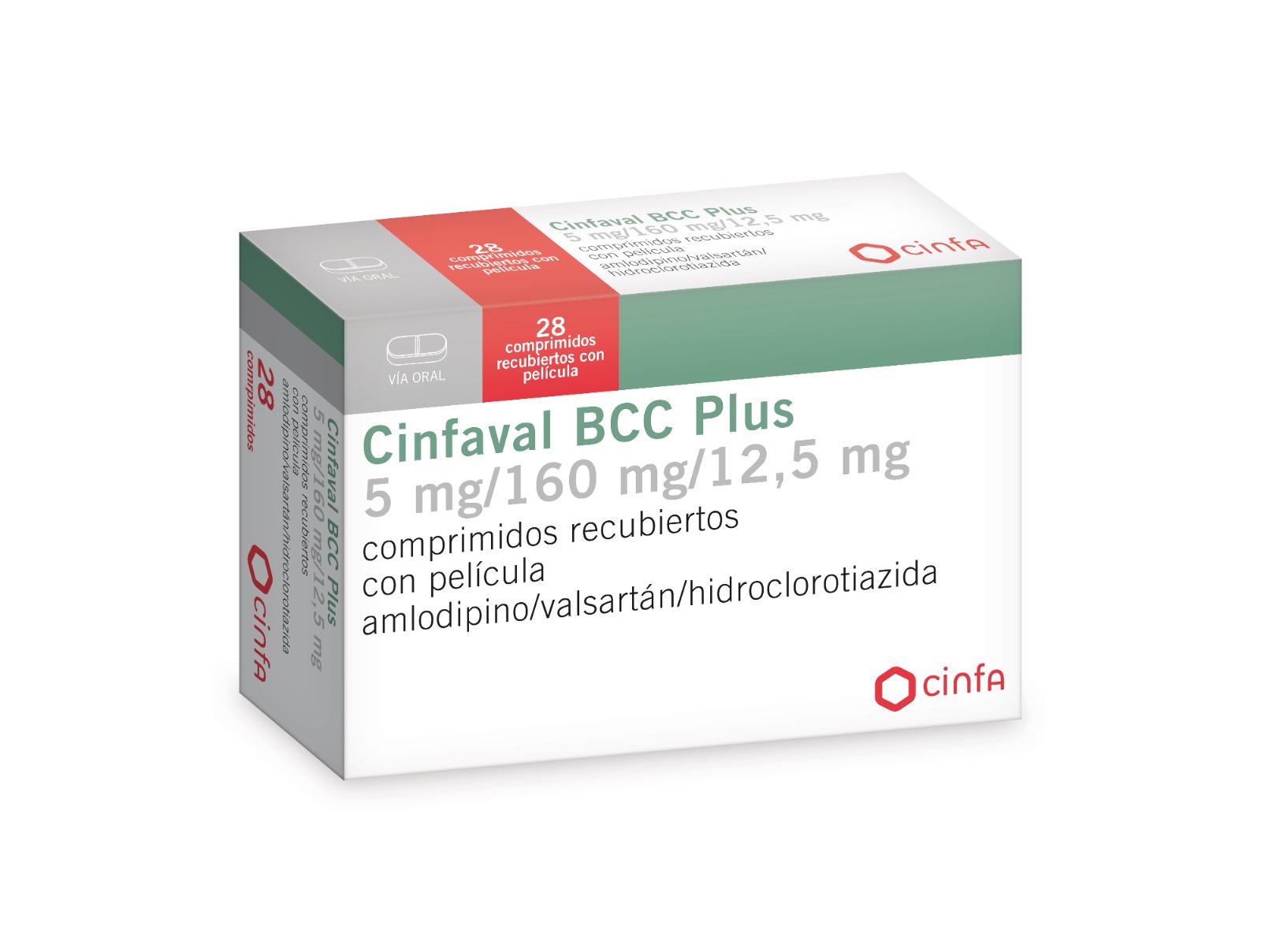 CINFAVAL BCC PLUS TABLETAS 5 MG / 160 MG / 12.5 MG X 28 UNIDAD(ES)