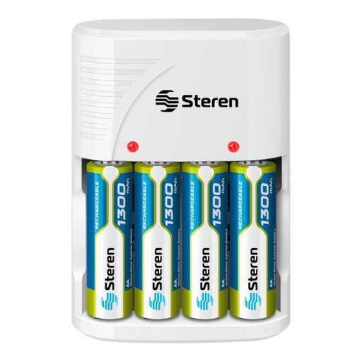 Cargador Steren de pilas AA y AAA 9V incluye 4 pilas AA CRG-020