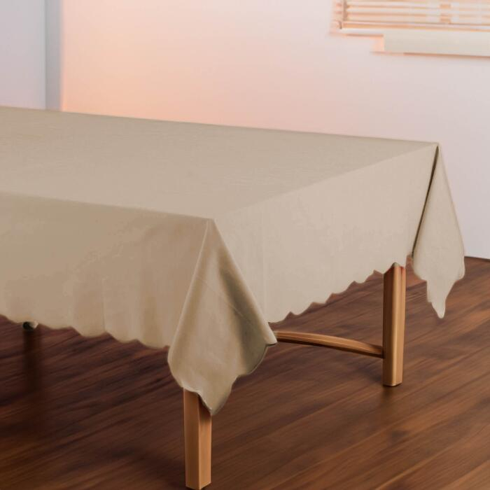 MANTEL CUADRADO 220X220CM 8-10 BEIGE HAUS