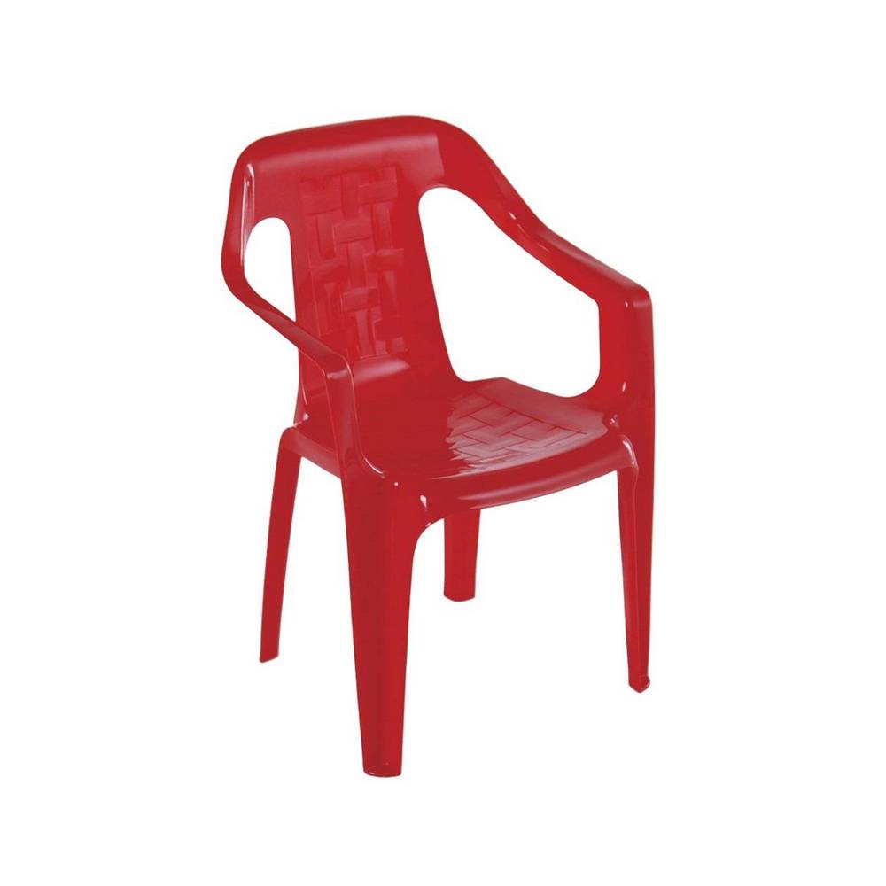 Silla plastica con brazo rattan roja estrella rimax