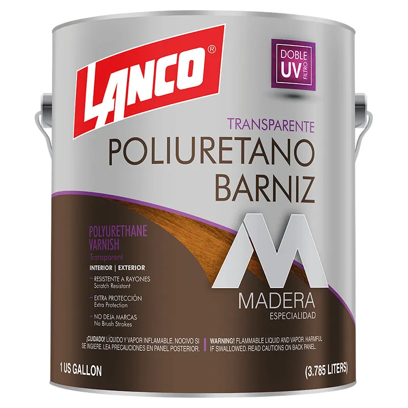 Barniz poliuretano transparente brillante 1 gal Lanco