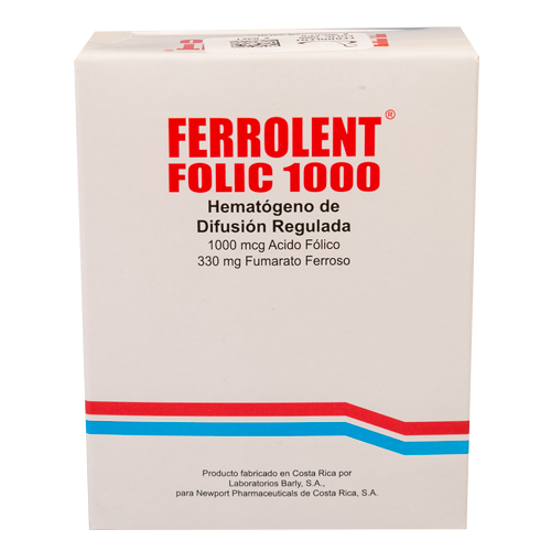 FERROLENT FOLIC 1000 CAPSULAS 330 MG / 1000 MCG