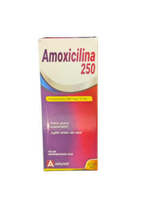 Amoxicilina Adiuvo, 250/5 ml, suspensión frasco 100 ml