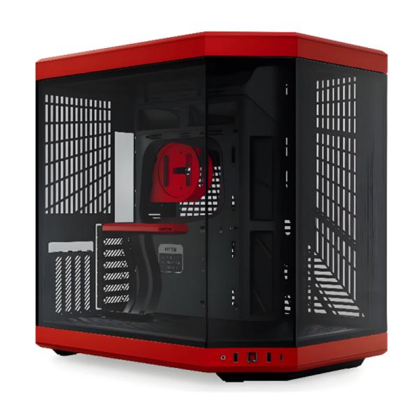 Case Hyte Gaming Mid Tower Y70 sin Ventilación Incluida con Vidrio Frontal y Lateral – Rojo / Negro