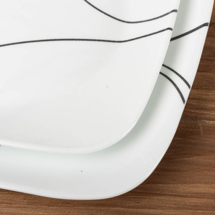 VAJILLA 12 PIEZAS CUADRADA LINEAS CORELLE