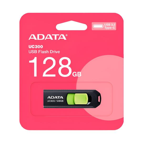 Memoria USB 128GB Adata UC300 3.2 GEN 1 USB-C – Negro / Verde