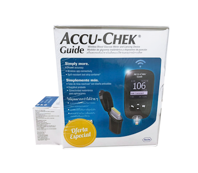 ACCU-CHEK GLUCÓMETRO GUIDE + 25 TIRAS REACTIVAS