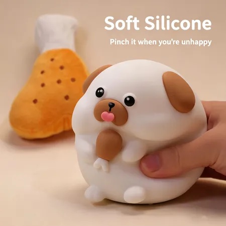 Lámpara LED Infantil de Silicona Recargable USB Luz Nocturna Decorativa, perrito